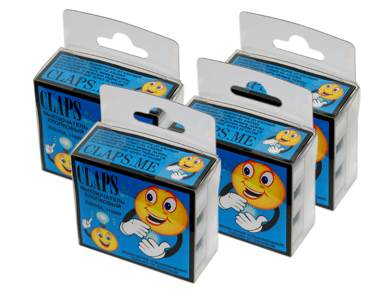 Хлопковые выключатели света «CLAPS MAX X4» - 4 штуки в комплекте